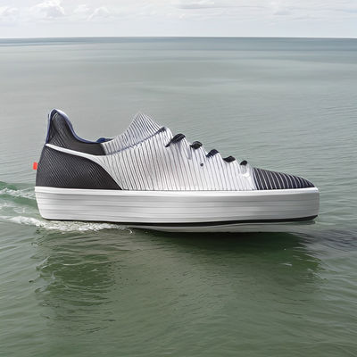 الأحذية النسائية الرمادية الداكنة الصديقة للبيئة الجلد المسطح على أحذية النساء